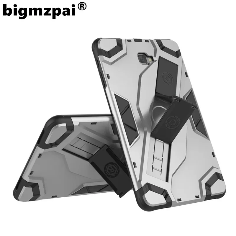 Armor TPU+PC Combine Hand Strap Escort Cover Kickstand Funda Case For Samsung Galaxy Tab A 10.1 T585 T580 SM-T580 SM-T585 T580N on - Чехол с ремешком на руку, подставкой и защитой Armor TPU+PC для Samsung Galaxy Tab A 10.1 T585 T580 SM-T580 SM-T585 T580N.