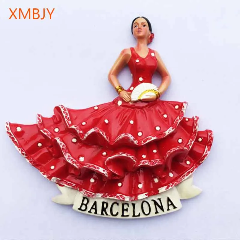 

Refrigerator Magnet Fridge Magnetic Sticker Barcelona Spain Flamenco Dancer Travel Souvenir Magnet Refrigerator magnet Decor