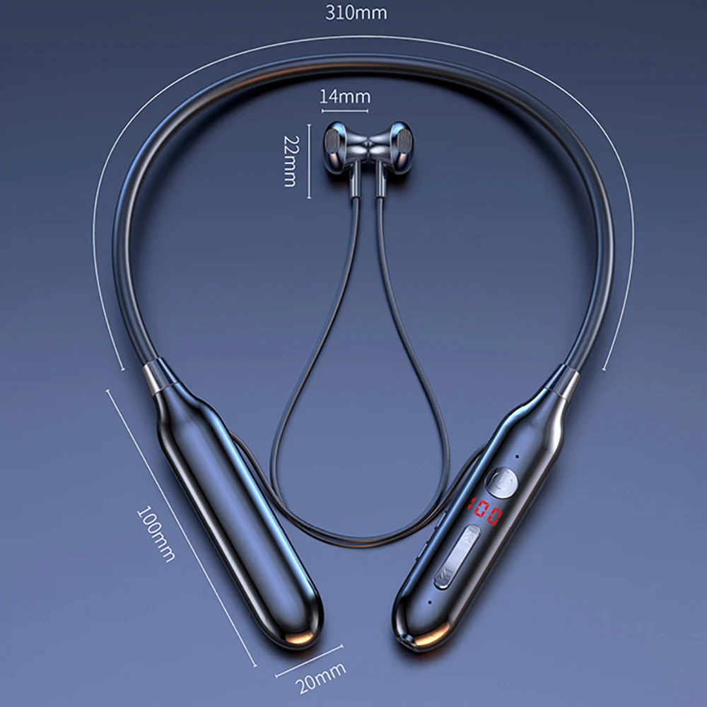 TWS 100 часа беспроводные наушники Bluetooth-совместимый Магнитный шейный обод HiFi