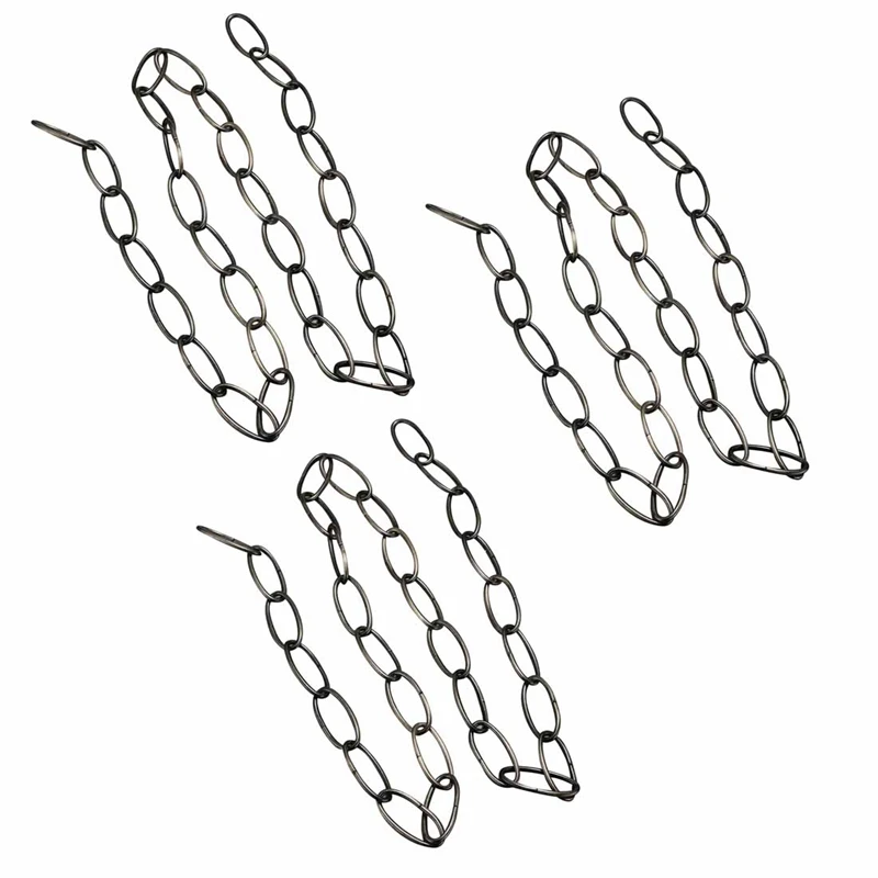 

3X 1M Heavy Duty Chain for Vintage Chandelier Hanging Lamp,Pearl Black