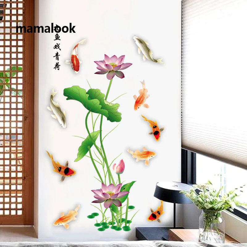 

Lotus wall stickers bedroom decorations porch warm stickers wall paper self-adhesive wallpaper stickers