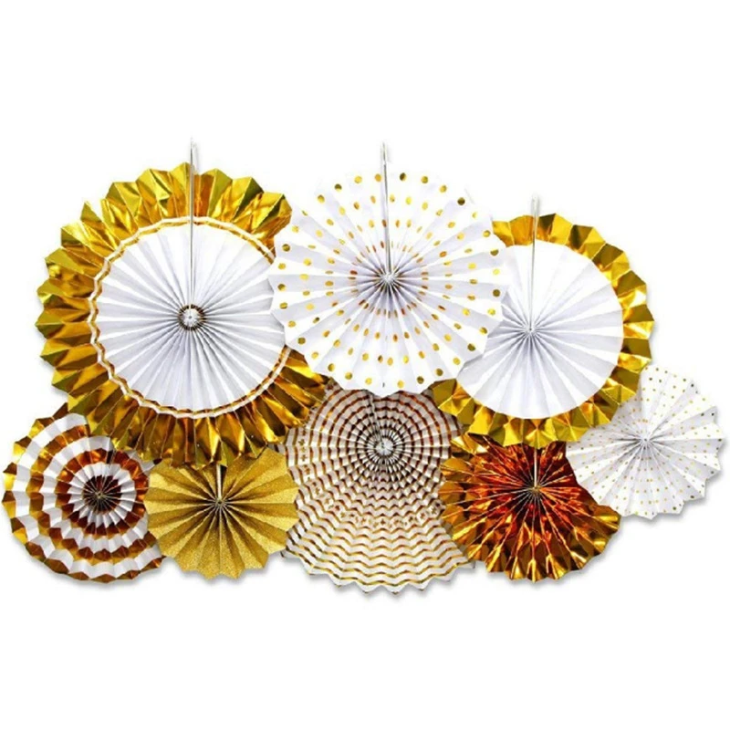 8 шт./упак. вентилятор цветок баннер шампанское гирлянды из розового золота