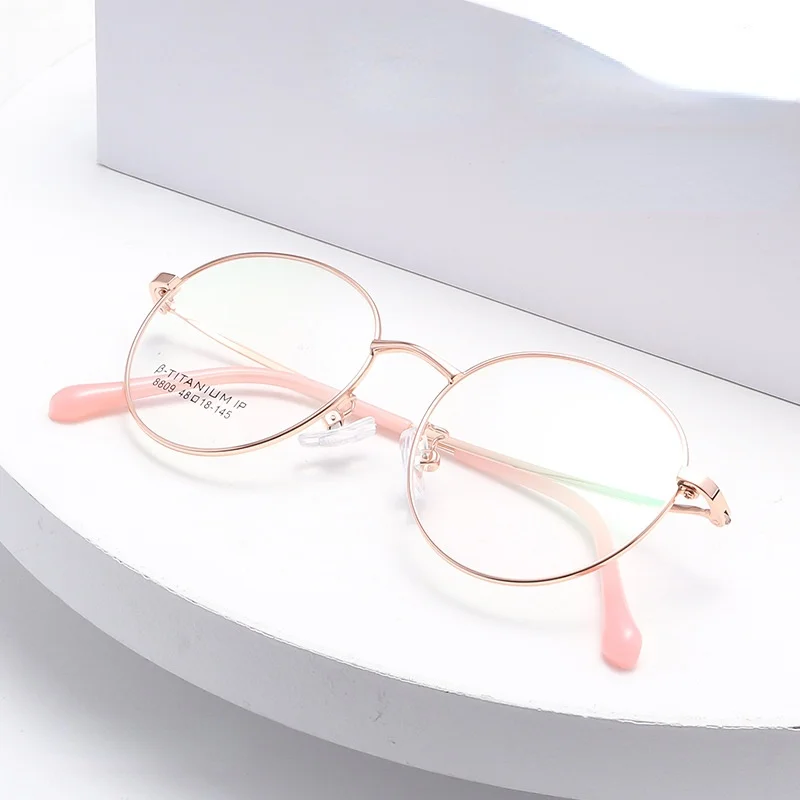 

48-18-145 New Myopia Glasses Fashion Men's and Women's Glasses Metal Small Frame Glasses 8809 Eyeglasses Frames