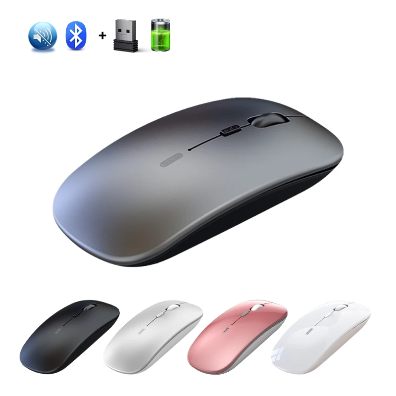 

New Wireless Mouse Computer Bluetooth Mouse Silent PC Mause Rechargeable Ergonomic Mouse 2.4Ghz USB Optical Mice For Laptop PC