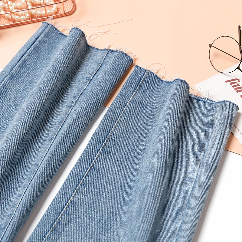 

5506# Spring Summer Denim Maternity Jeans Adjustable Elastic Waist Belly Pants For Pregnant Women Pregnancy Casual Trousers