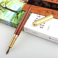 luxury bronze natural wood fountain pen handmade 0 5mm nib ink pen with a converter