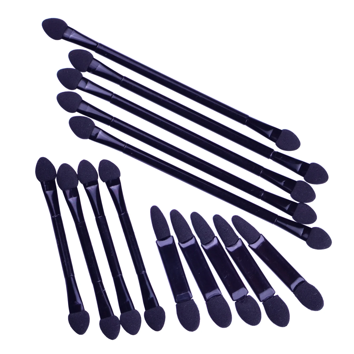 

Double head eye shadow sponge, eyeliner brush, black applicator, beauty and makeup tools, makeup brush set, 10 pieces.