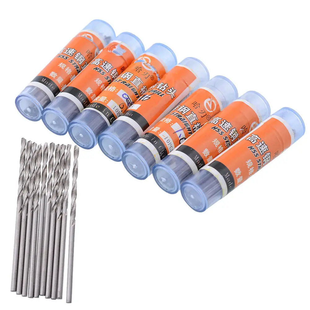 

10pcs 0.5-2.5mm Micro HSS Straight Shank Twist Drill Bits Set Kit Drill Tool