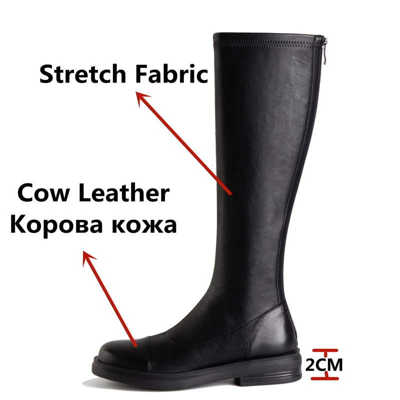 Женские сапоги до колена FEDONAS Повседневные Классические из натуральной кожи на