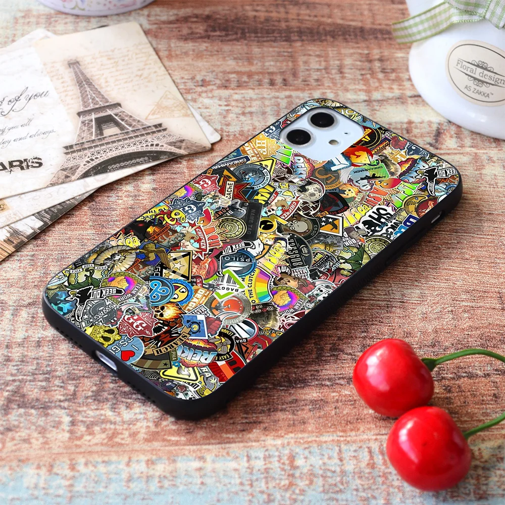 

For iPhone CSGO Sticker Bomb soft TPU border Apple iPhone Case