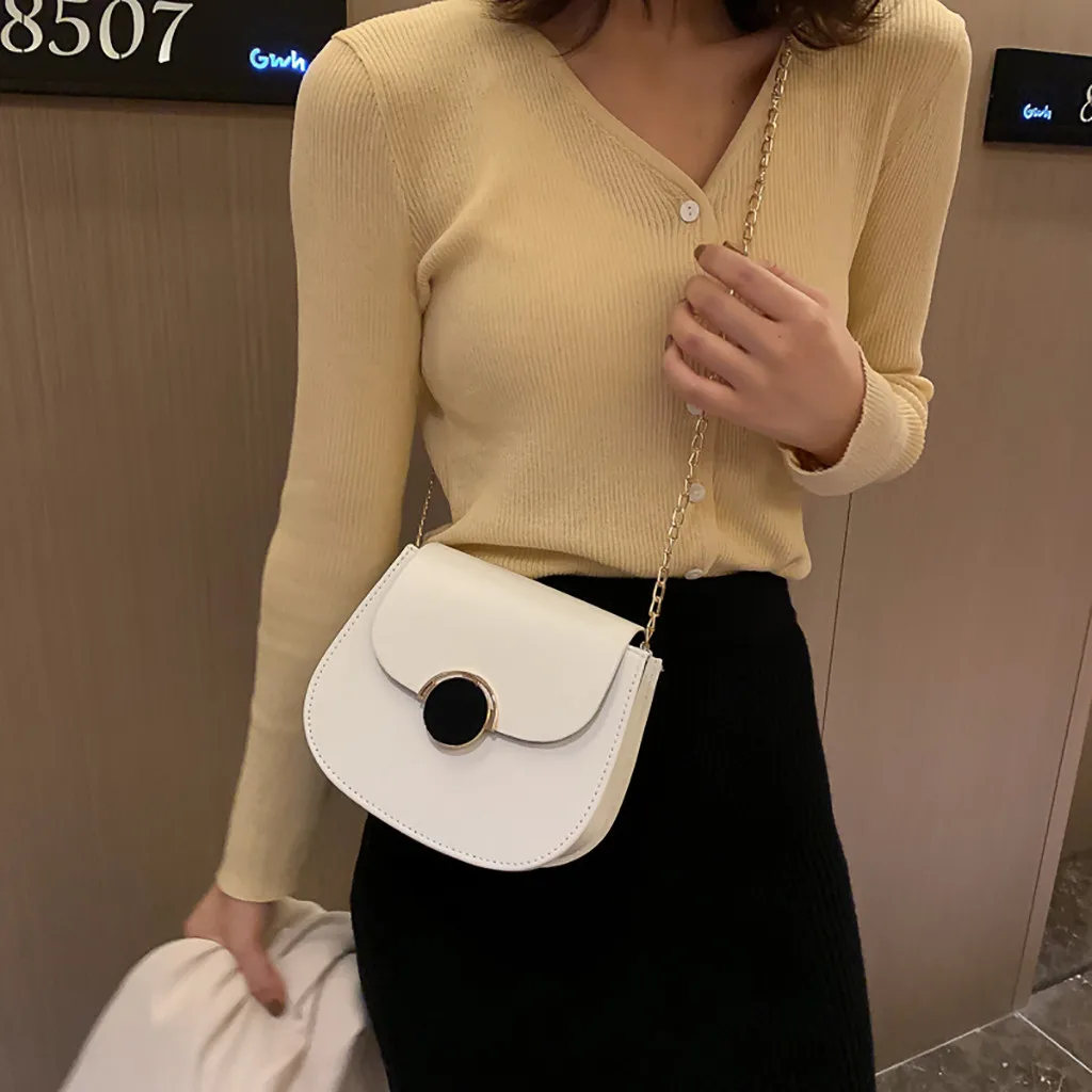 Luxury Women Fashion Chain Retro Saddle Bag Shoulder Semicircle Crossbody Famous Brand Designer Bolsa de ombro das mulheres | Багаж и