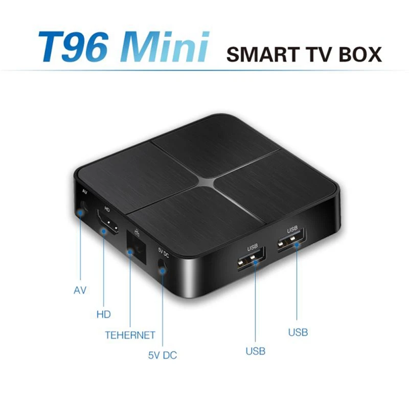 

T96 Mini TV Box Android 7.1 Network Player 4K TV Box 2.4G WiFi Media Player Mini TV Box TX3 (EU PLUG)