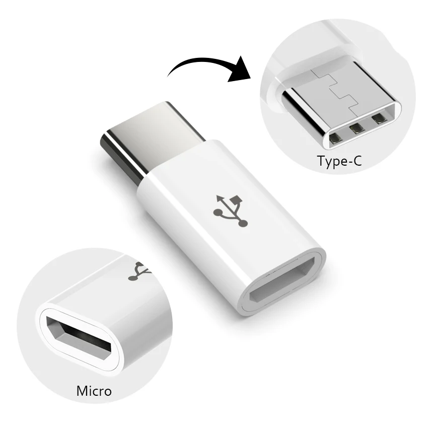 Type-C Штекерный разъем к микро-USB гнездовой конвертер Стандартный адаптер для