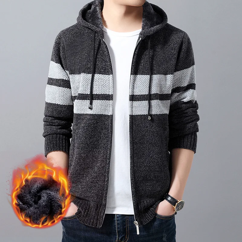 Свитер теплый модный новинка Мужские осенне-зимние пальто термальный плотный