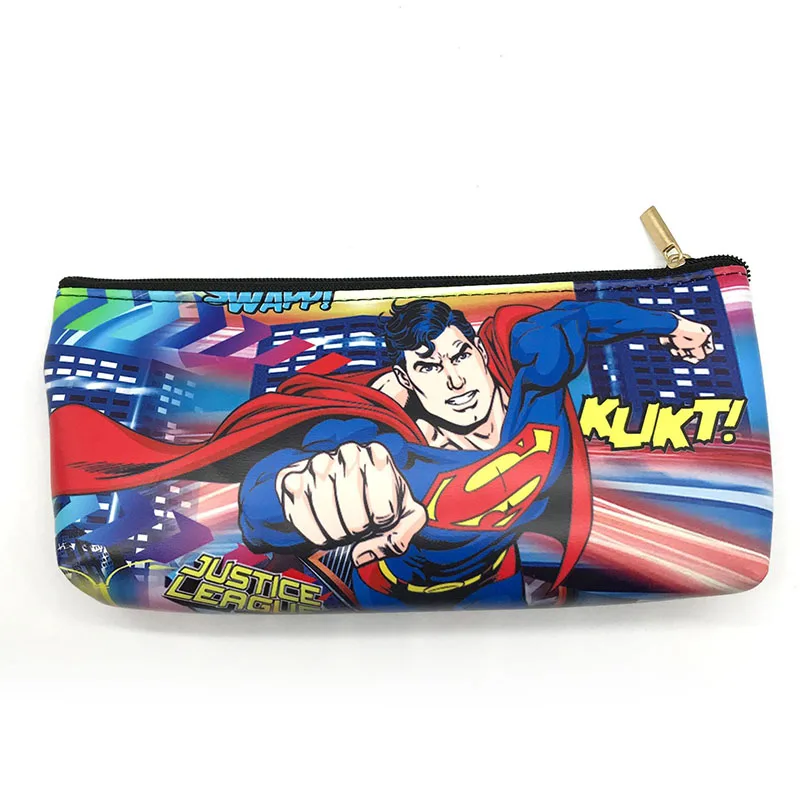 DC Marvel Comics карандашные кошельки Мстители герой Капитан Америка Человек-паук Железный человек прямоугольник длинный пенал на молнии сумка кошелек - Цвет: Шоколад