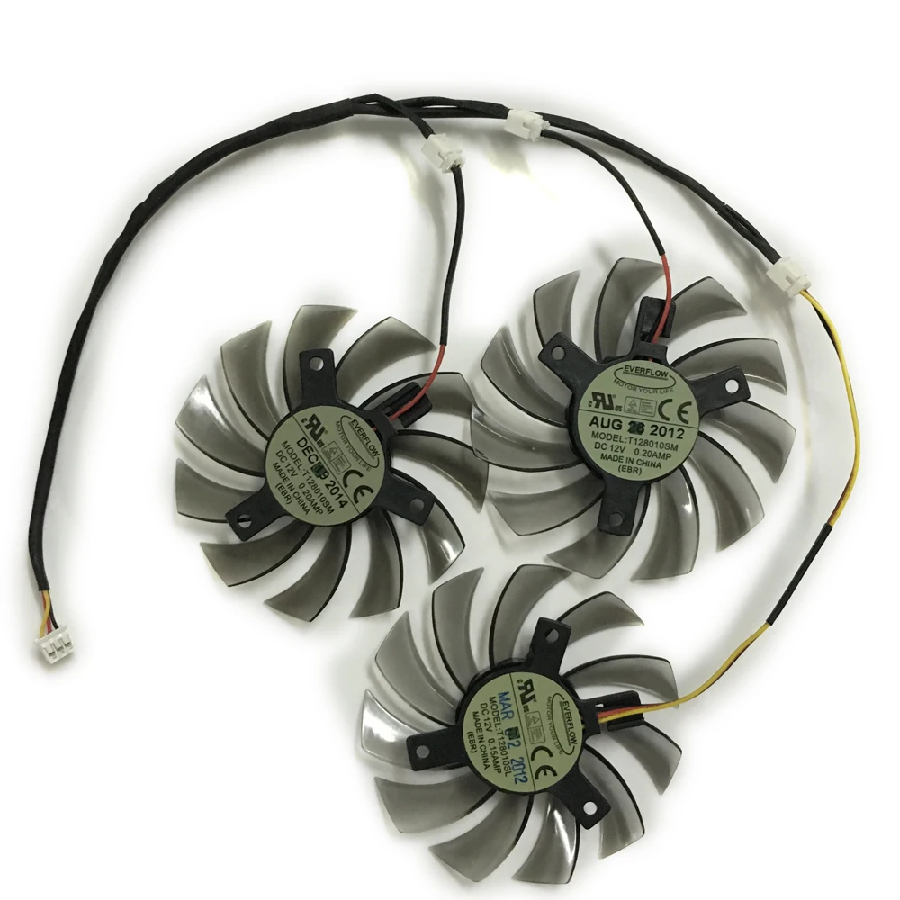 3 шт./компл. HD7870/R9 270X кулер для графического процессора 3-контактный вентилятор