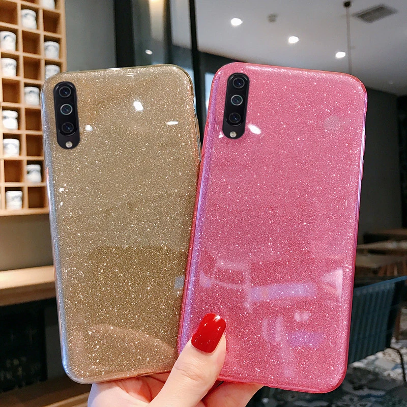 Glitter Flash powder three in one Phone Case For Samsung Galaxy S9 S8 S10 Plus Cover Note 8 S7 S6 Edge LITE |