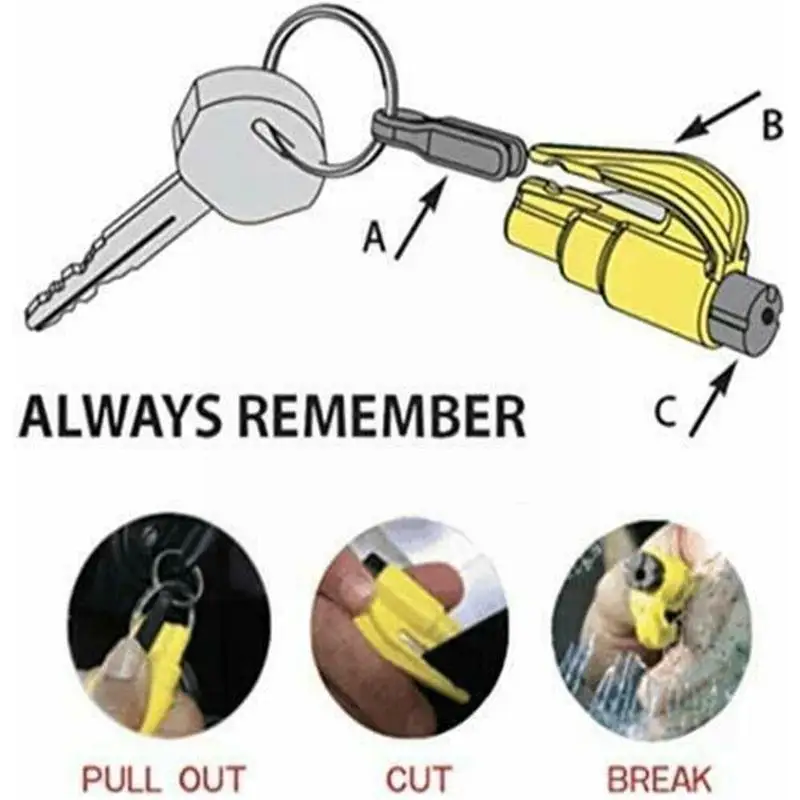 

Mini Safety Hammer Keychain Auto Window Glass Breaker Cutter Life-Saving Rescue Belt Escape Auto Hammer Tool Seat D0Q9