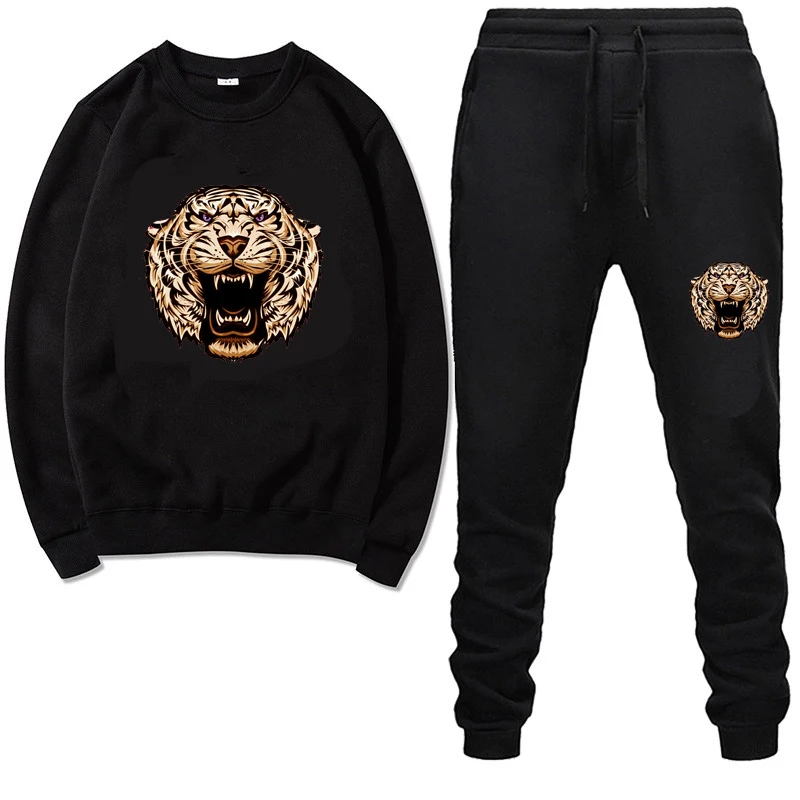 Для мужчин с круглым вырезом принтом в виде тигра спортивный костюм спортивная