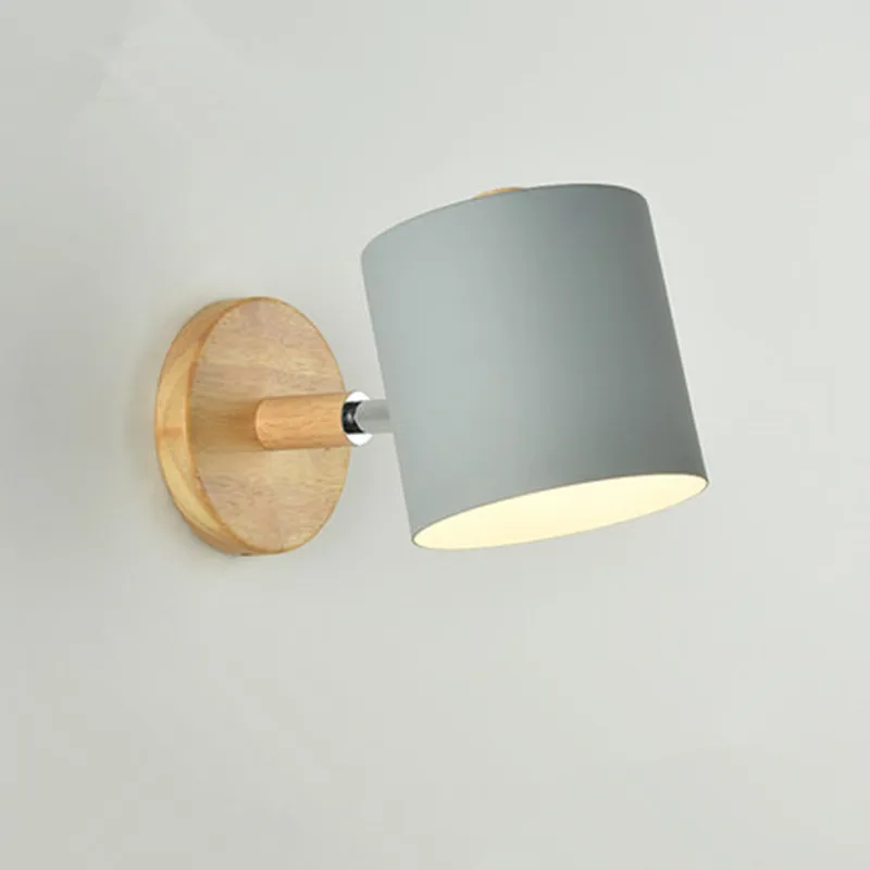 

Nordic LED Wall Lamp For Bedroom Reading Wall Sconce Bedside Luminaira Modern Wooden E27 Wall Mounted Lighting Fixtures
