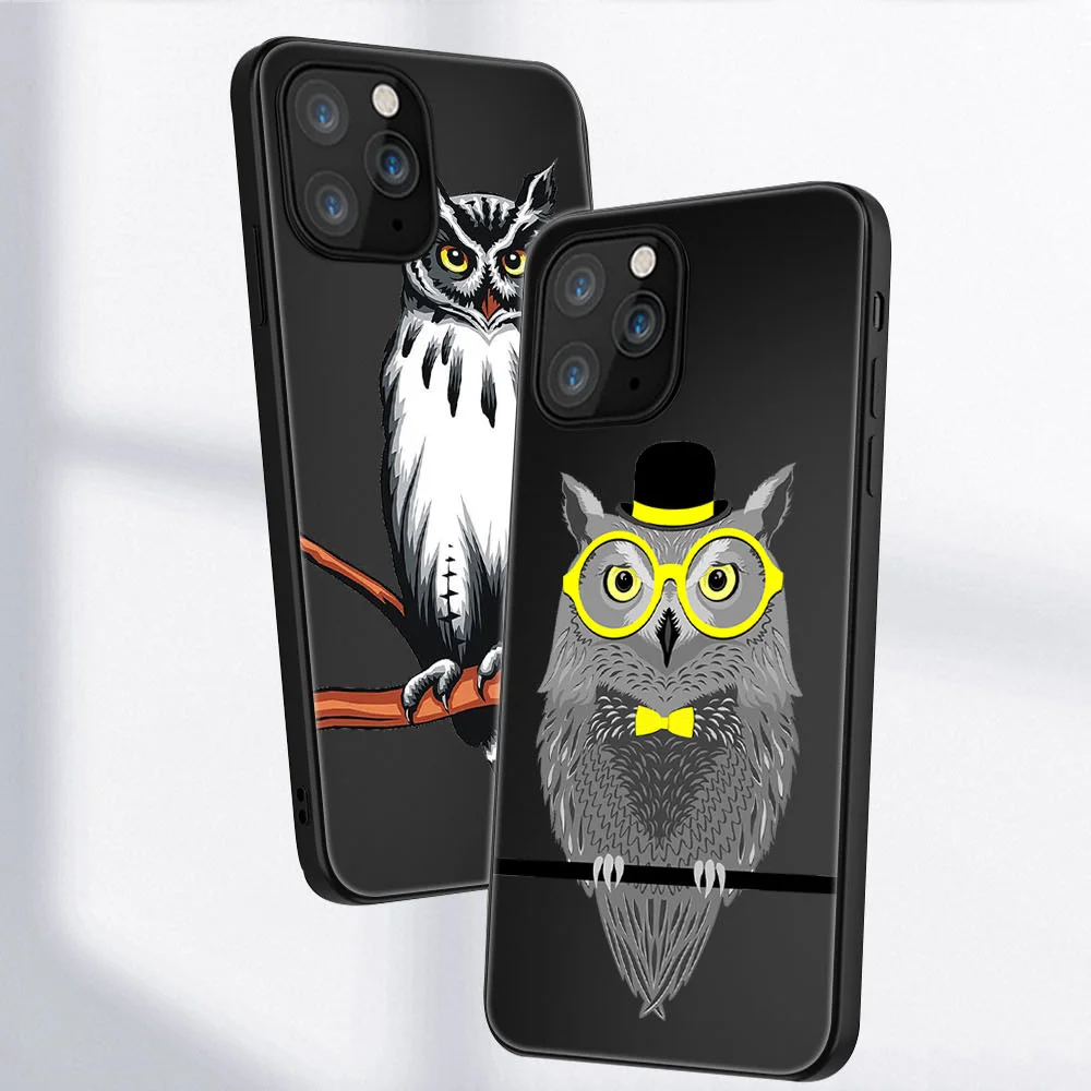 

Owl Animal Phone Case for iPhone 11 12 Pro Max Mini Back for iPhone 7 8 6 6S Plus X XR XS MAX 5S SE 2020 Soft Silicone TPU Funda