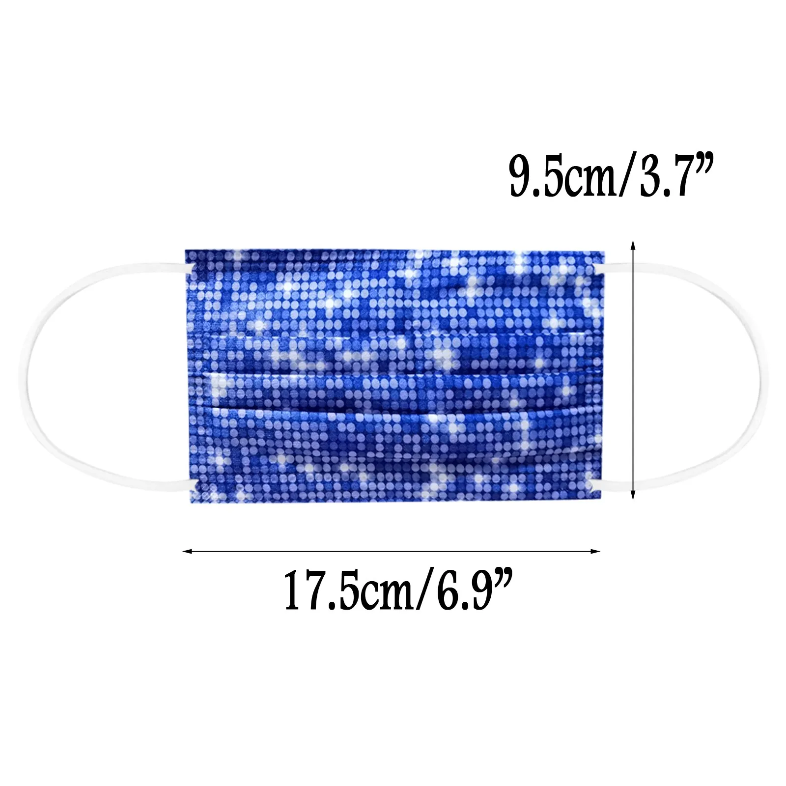 

10PCS Adult Non-woven Disposable Masks Sparkling Print Disposable Face Mask 3 Ply Ear Loop Anti-PM2.5 Breathable Mouth Mask