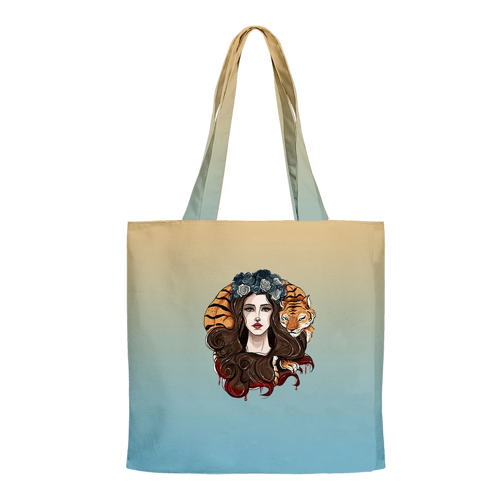

New Lana Del Rey 3D Hip Hop Handbags Cloth Canvas Tote Bag Print Shopping Bags Reusable Shoulder Shopper Bags Casual Pacakge