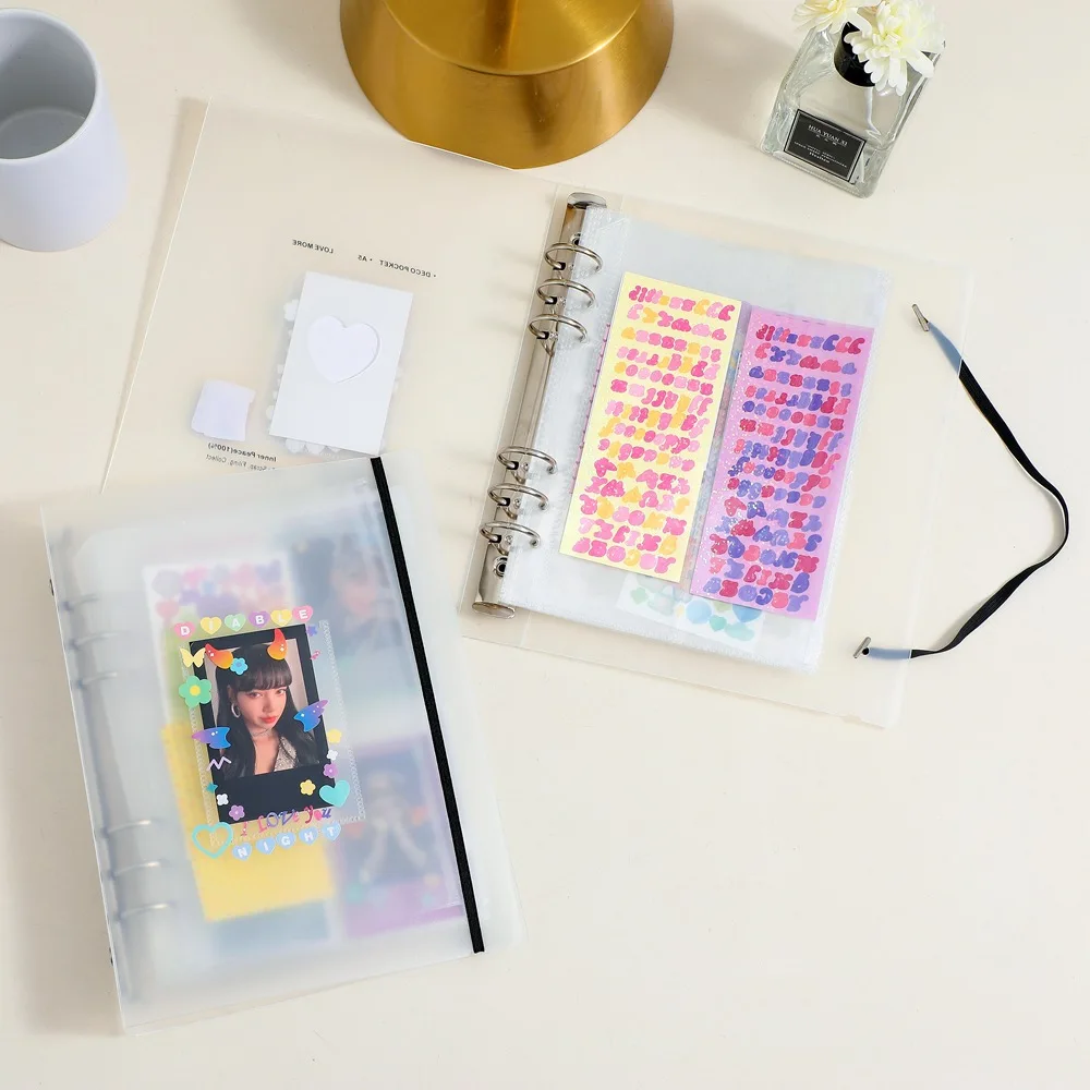

A5 Binder Storage Collect Book Kpop Photo Album Organizer Journal Diary Agenda Planner Bullet Cover School Stationery