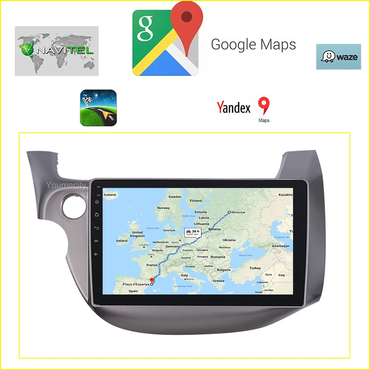 Автомобильный dvd-плеер Android 9,0 для HONDA FIT JAZZ 2007 2008 2009 2010 2012 2013 Gps Радио Видео плеер ips 1024*600 экран RDS wifi