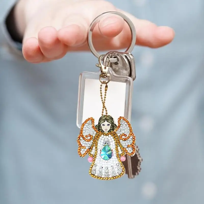 5 шт. DIY полная дрель алмазная живопись клавиатура и смола Алмазная форма дрель специальная форма d в форме ангела брелок ювелирные изделия