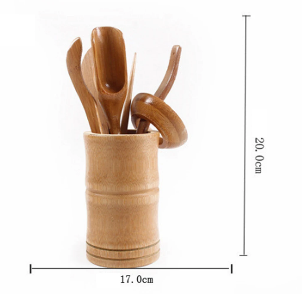 

6 Pieces Bamboo Chinese Gongfu Tea Ceremony Utensils Scoop Needle Tools Set