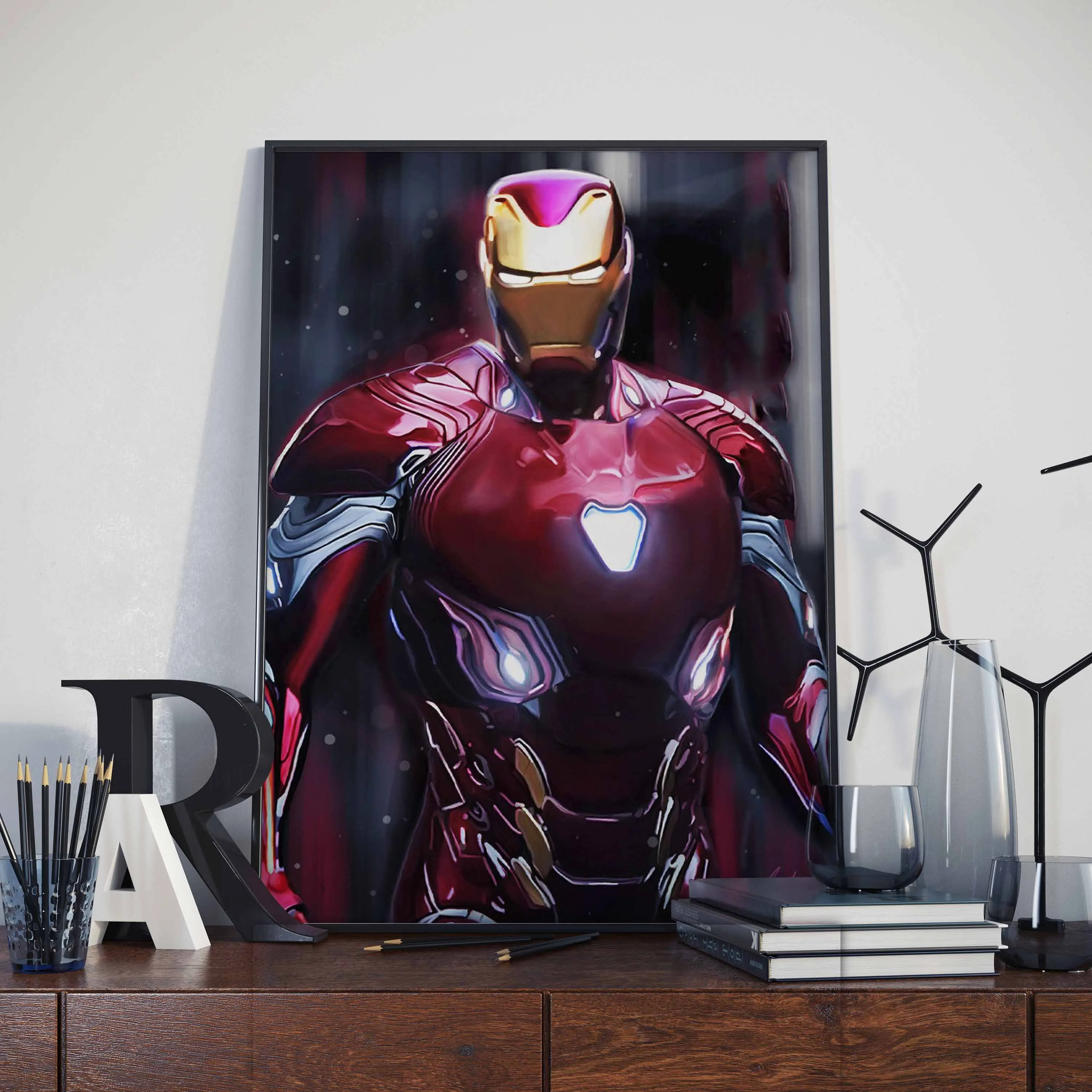 Настенная картина Железный человек Человек-паук | Дом и сад