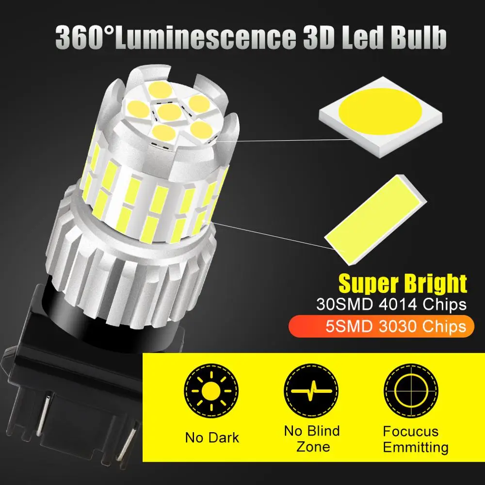 1 шт. T20 Светодиодная лампа 7443 W21/5 Вт Светильник T25 3157 P27/7 светодиодный