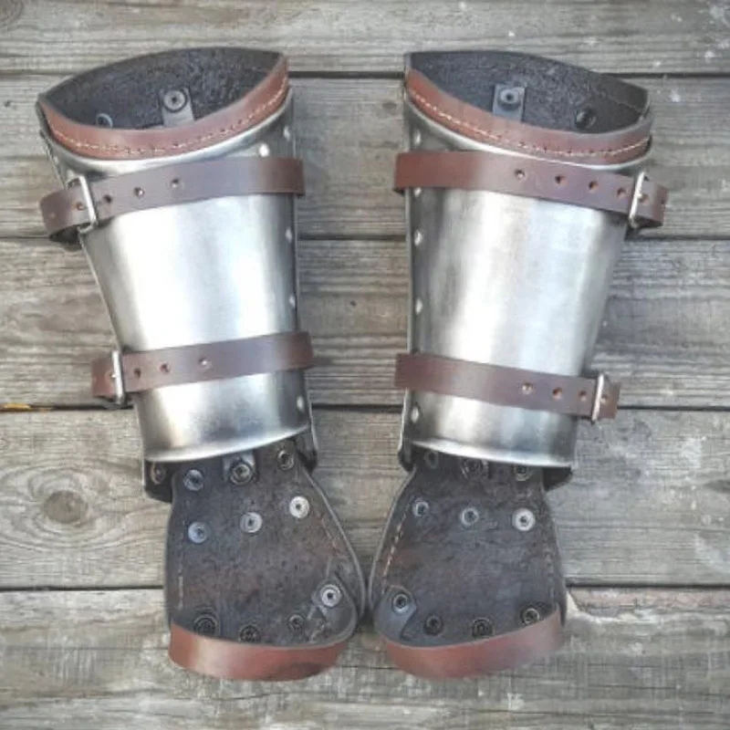 Средневековый стимпанк кожа наручей наручи Viking войны перчатку длинные перчатки