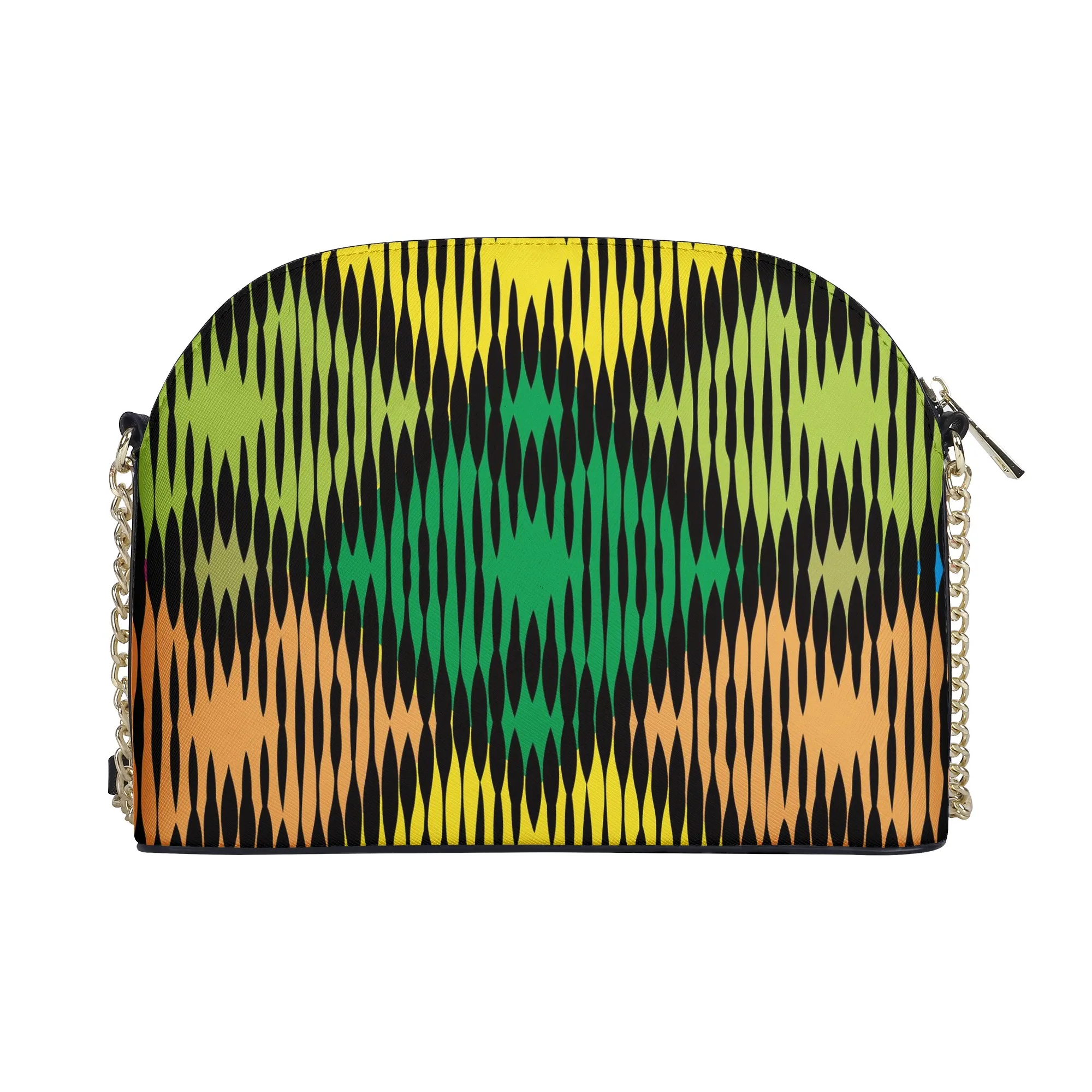 

Traditional African Tribal Stripes Contrast Colors Mini Women Crossbody Chain Bags PU Leather Material Purse Bag
