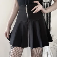 2020 black gothic women mini skirts patchwork a line high waist hip hop girls wrap skirt goth streetwear mini skirt