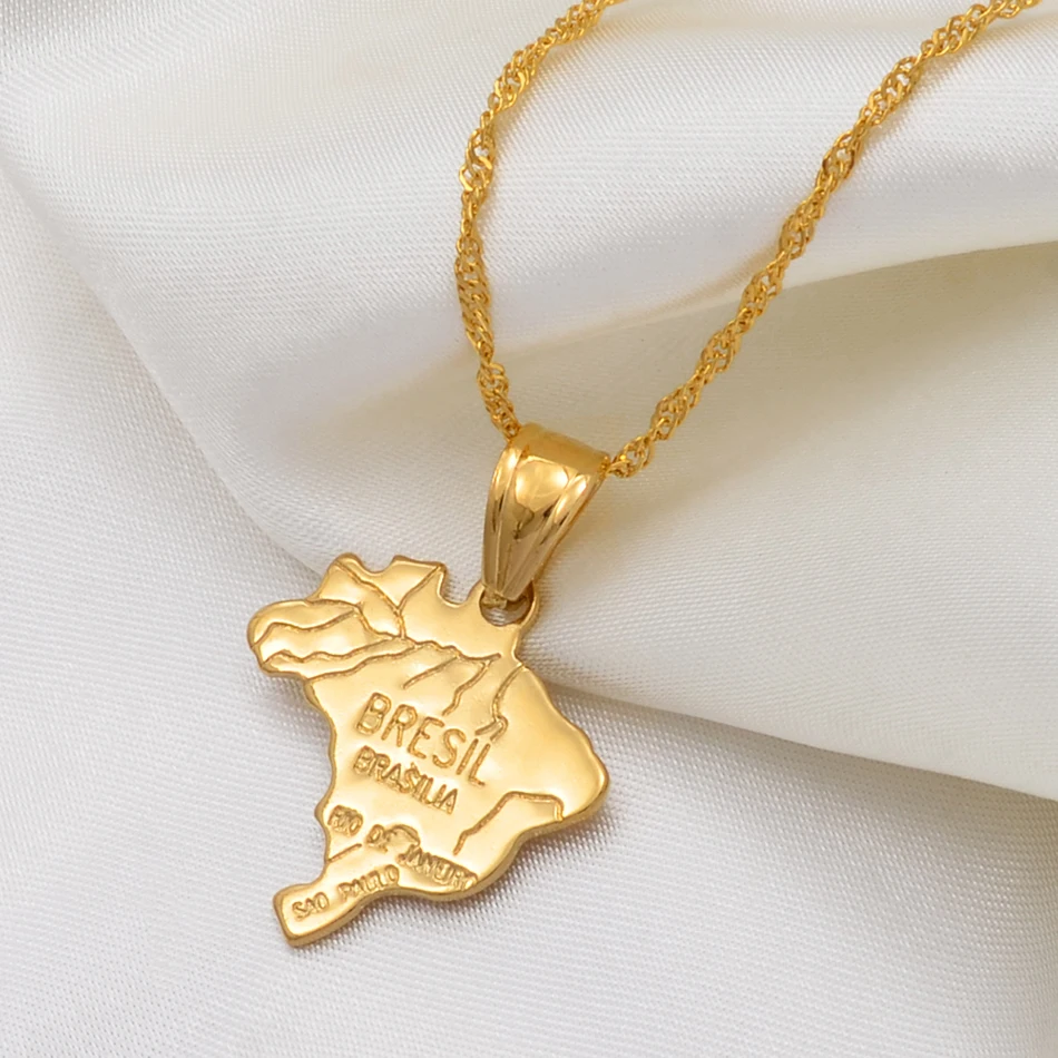 Anniyo 3 вида стилей вы можете выбрать/золото и серебро Цвет карта Бразилии Brasil
