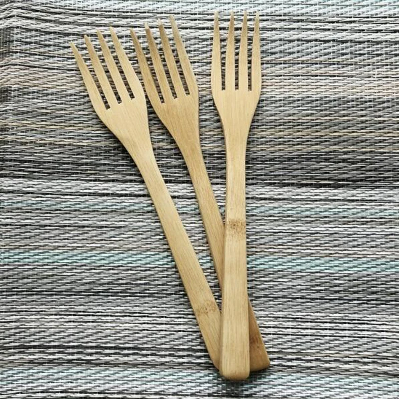 Набор бамбуковых деревянных столовых приборов 200 компл./лот в японском стиле