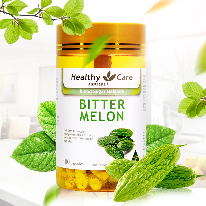 

Original Australia Healthy Care Bitter Melon 100Caps Fruit antioxidants plant insulin Maintain Normal Healthy Blood Sugar Levels