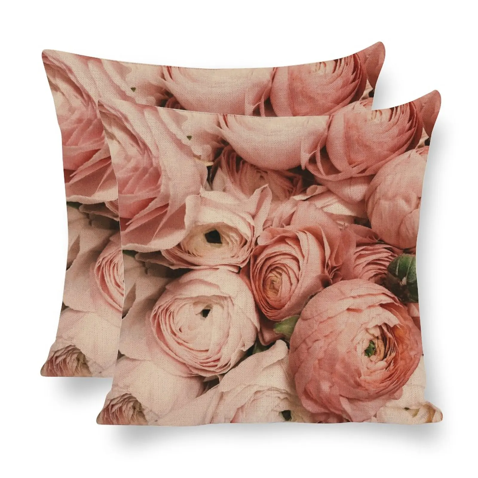 

Linen Pillowcover Roses Romance Love Love Pink Decor Living Room Pillow Cover Seat Wholesale 45×45cm Gift