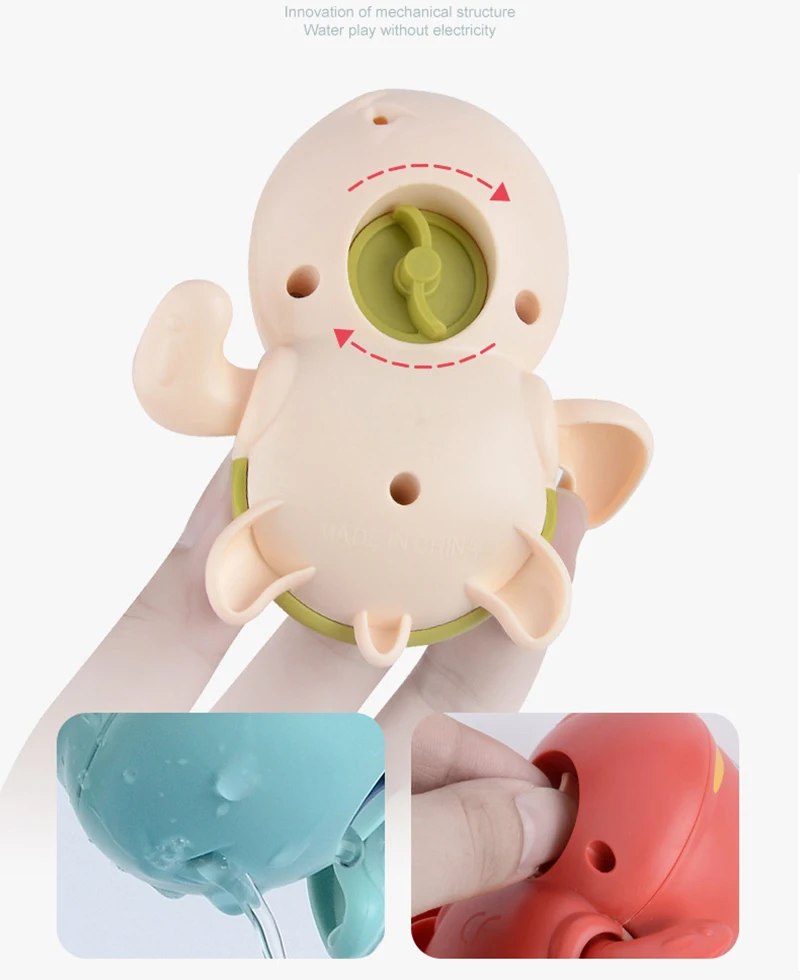 Baby Swimming Pool Shower Bath toys Cute Animal Duck Wind Up Chain Bathing Clockwork Bathroom Game Water Beach Toys for Kid 040L