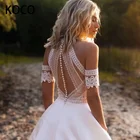 Женское атласное платье с лямкой на шее MACDUGAL, винтажное платье невесты трапециевидной формы в богемном стиле, Пляжное Платье для вечеринки, 2022