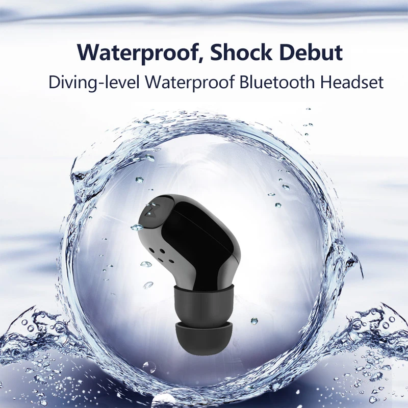 MOUDOU Mini IP68 Waterproof Bluetooth Earphone Wireless Swimming Sport Running Music Stereo Diving Headsets Earbud | Электроника