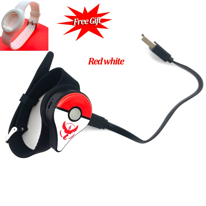 Red White Для Pokemon Go Plus, Bluetooth, браслет, часы, авто ловля, игра, аксессуар для kingd, умный браслет+ USB кабель - Цвет: Red White