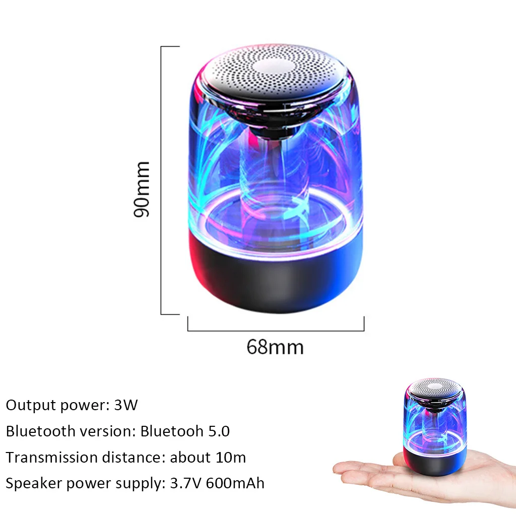 Автомобильный портативный Bluetooth динамик светодиодный цветной мини Саундбар с