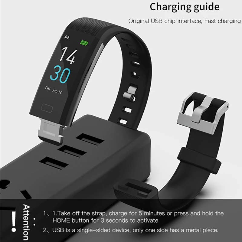 

Bluetooth 5.0 Smart Band Watch IP68 Body Thermometer Sport Smart Bracelet Heart Rate Monitor Fitness Tracker Bracelet Men Women