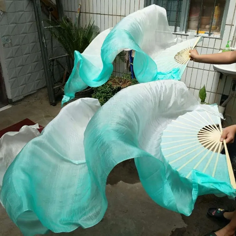 Фата веер для танца живота Классическая вертикальная фата белого мятного цвета с