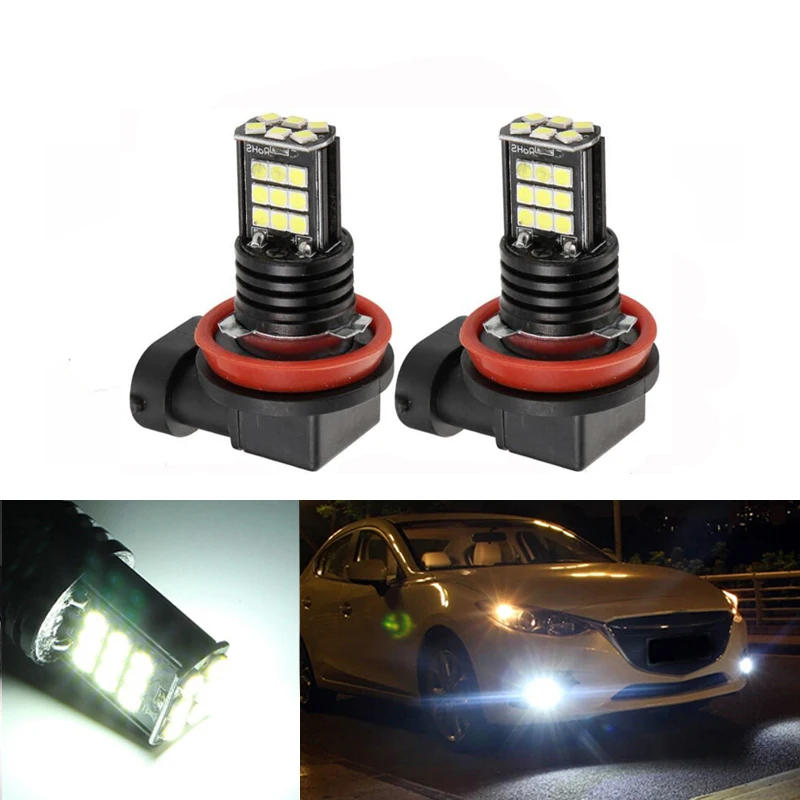 2x супер белый H8 H11 CREE чип 3030SMD 24LED туман светильник дальнего света лампы для mazda 3 5 6