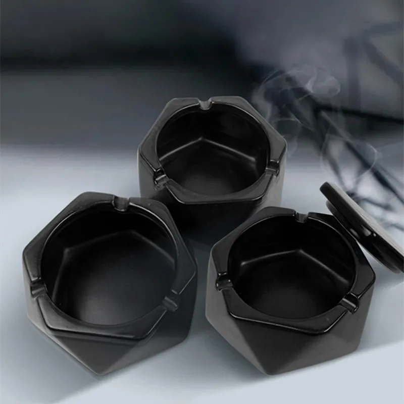 

Круглая керамическая пепельница с крышкой, украшение для дома и вечевечерние, утолщенная пепельница, Подарочный лоток для сигарет