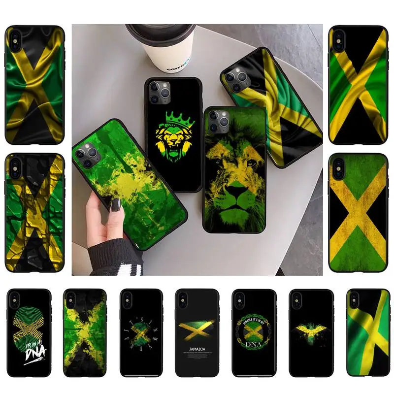 

FHNBLJ Retro Jamaica National Flag Phone Case for iPhone 11 12 13 mini pro XS MAX 8 7 6 6S Plus X 5S SE 2020 XR case